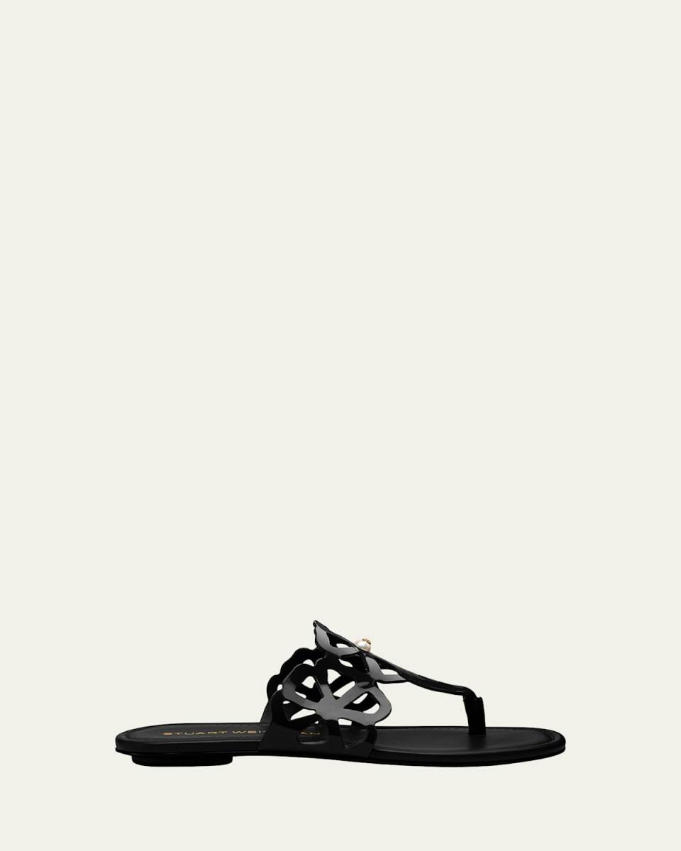 Jasmine Patent Cutout Thong Sandals